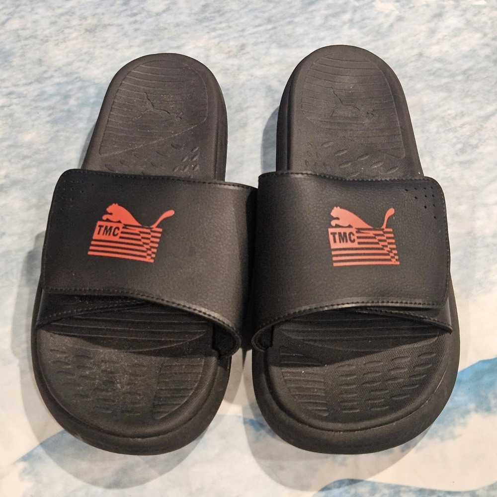 Puma SoftRide Comfort Slides Mens Size 11 Black Sandals Slip On